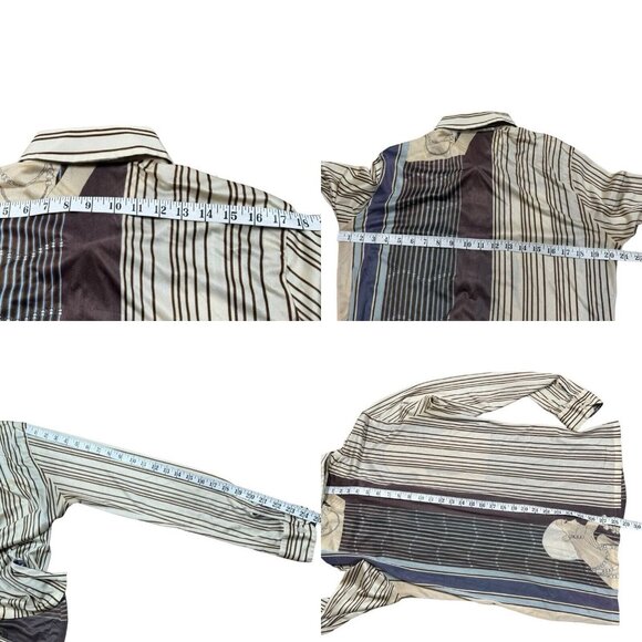 RARE! Vintage 70s 80s Chess King Striped Button Down Shirt Sz‎ L - Picture 15 of 15